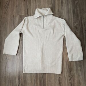 H&M Ribbed Half Zip Sweater Size Xtra Small
